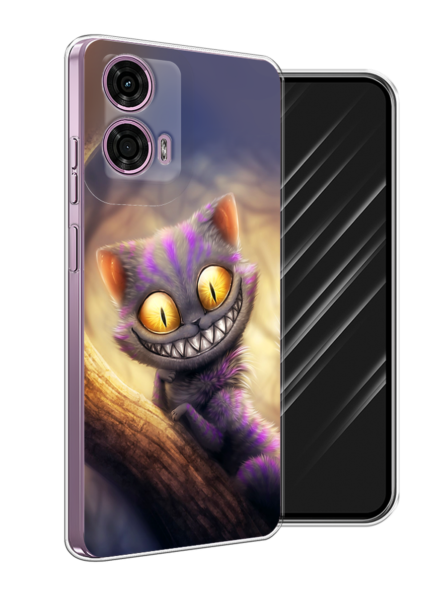 

Чехол Awog на Motorola Moto G24 "Cheshire Cat", Фиолетовый;желтый, 243850-1