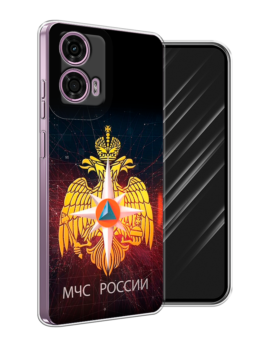 

Чехол Awog на Motorola Moto G24 "МЧС России", Черный;желтый;красный, 243850-1