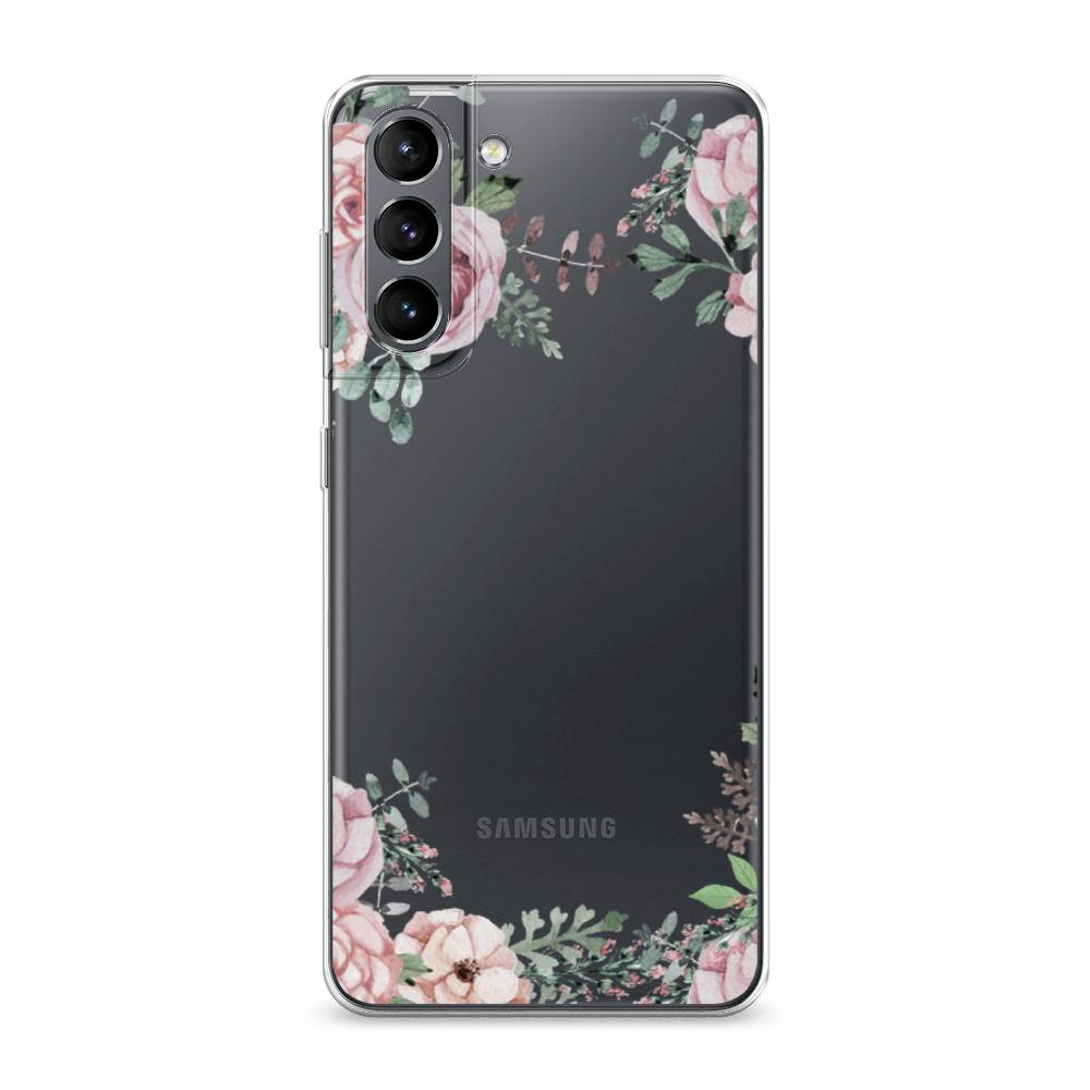 

Чехол Awog на Samsung Galaxy S21 / Самсунг S21 "Нежные розы акварель", Прозрачный;розовый;зеленый, 2101850-8