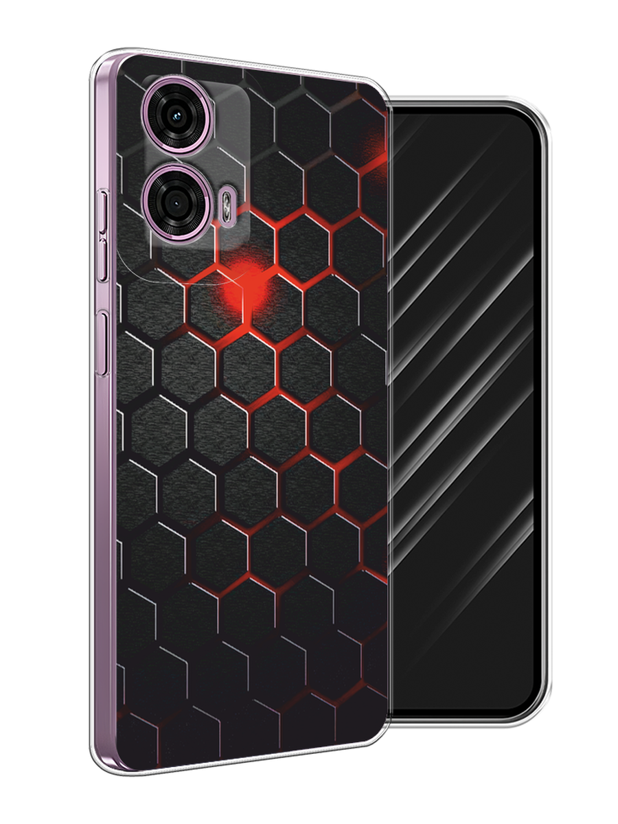 

Чехол Awog на Motorola Moto G24 "Фон соты красные", Красный;черный, 243850-1