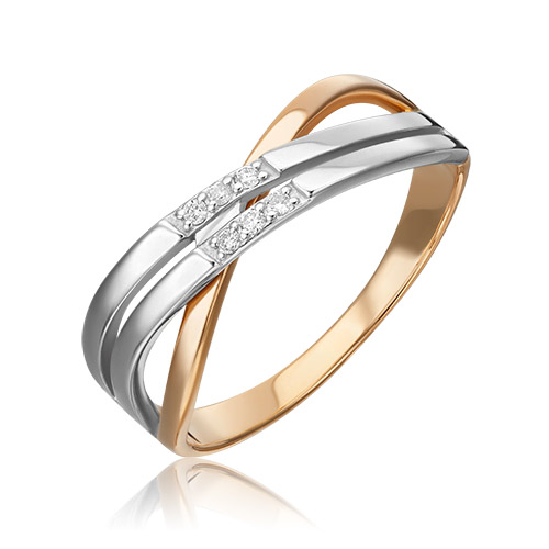 

Кольцо из комбинированного золота р.  PLATINA jewelry 01-0469-00-101-1111-30, бриллиант, 01-0469-00-101-1111-30