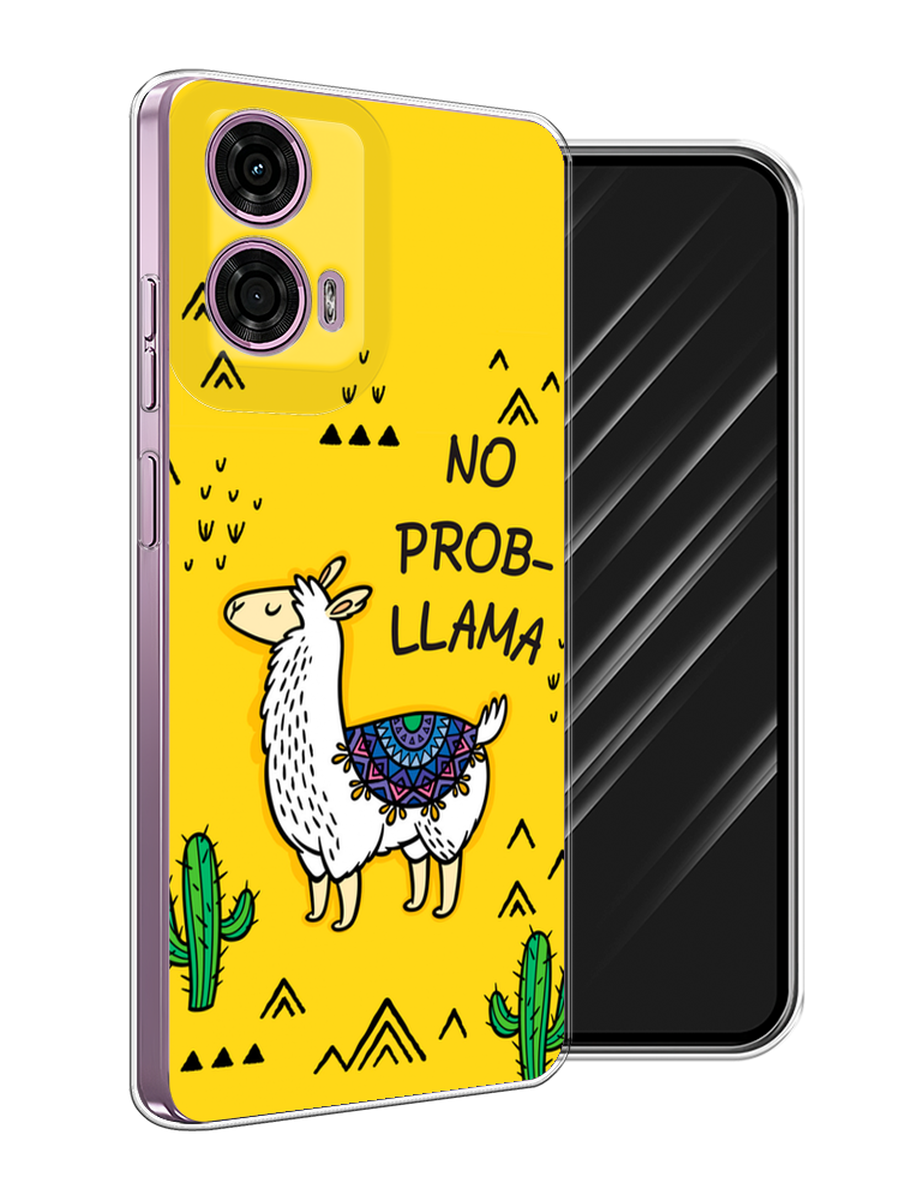 

Чехол Awog на Motorola Moto G24 "No probLLama", Желтый;черный;синий, 243850-1