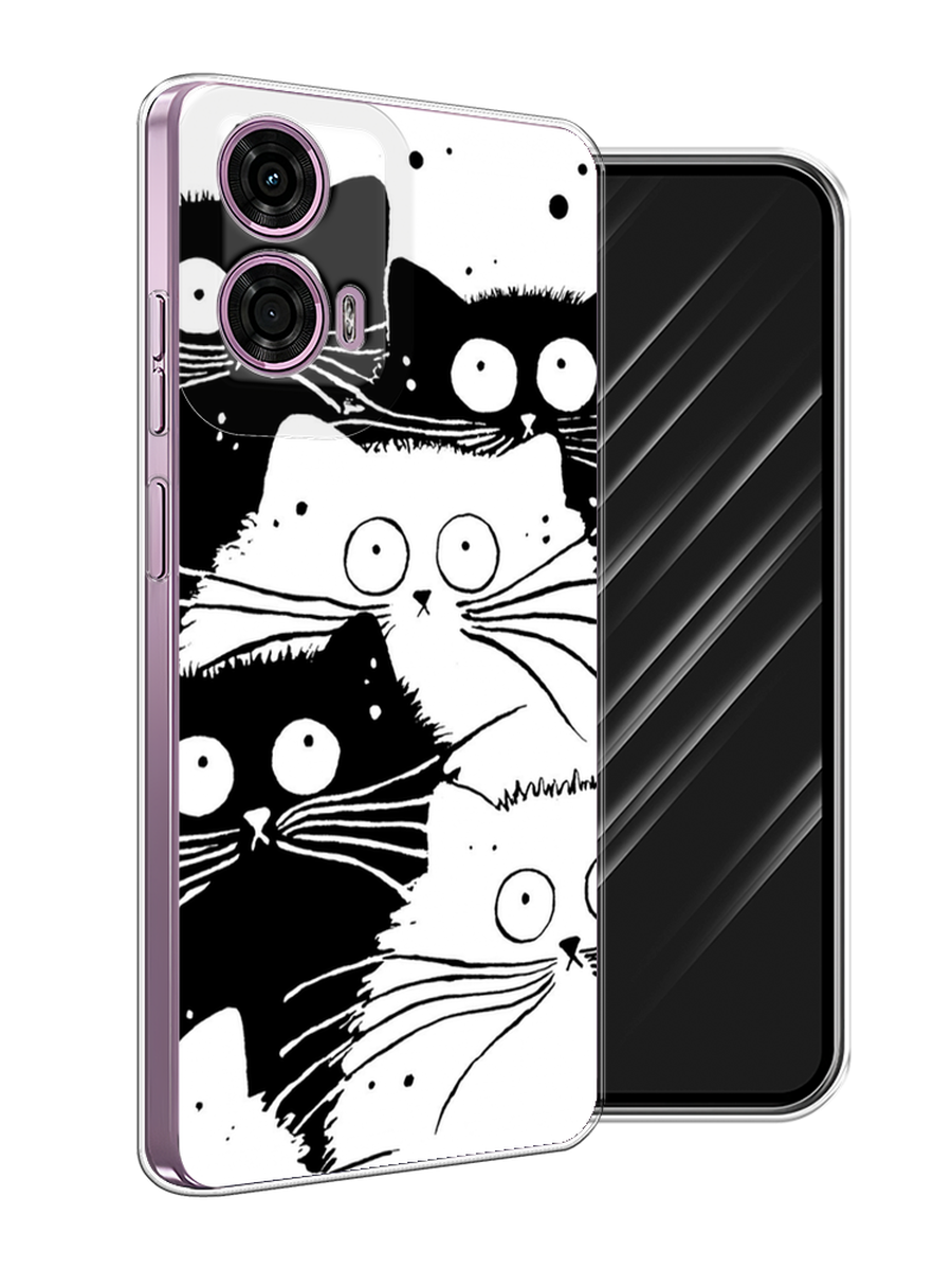 

Чехол Awog на Motorola Moto G24 "Коты черно-белые", Черный;белый, 243850-1