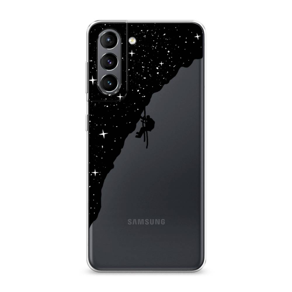 

Чехол Awog на Samsung Galaxy S21 / Самсунг S21 "Скалолаз в космосе", Черный;белый;бежевый, 2101850-4