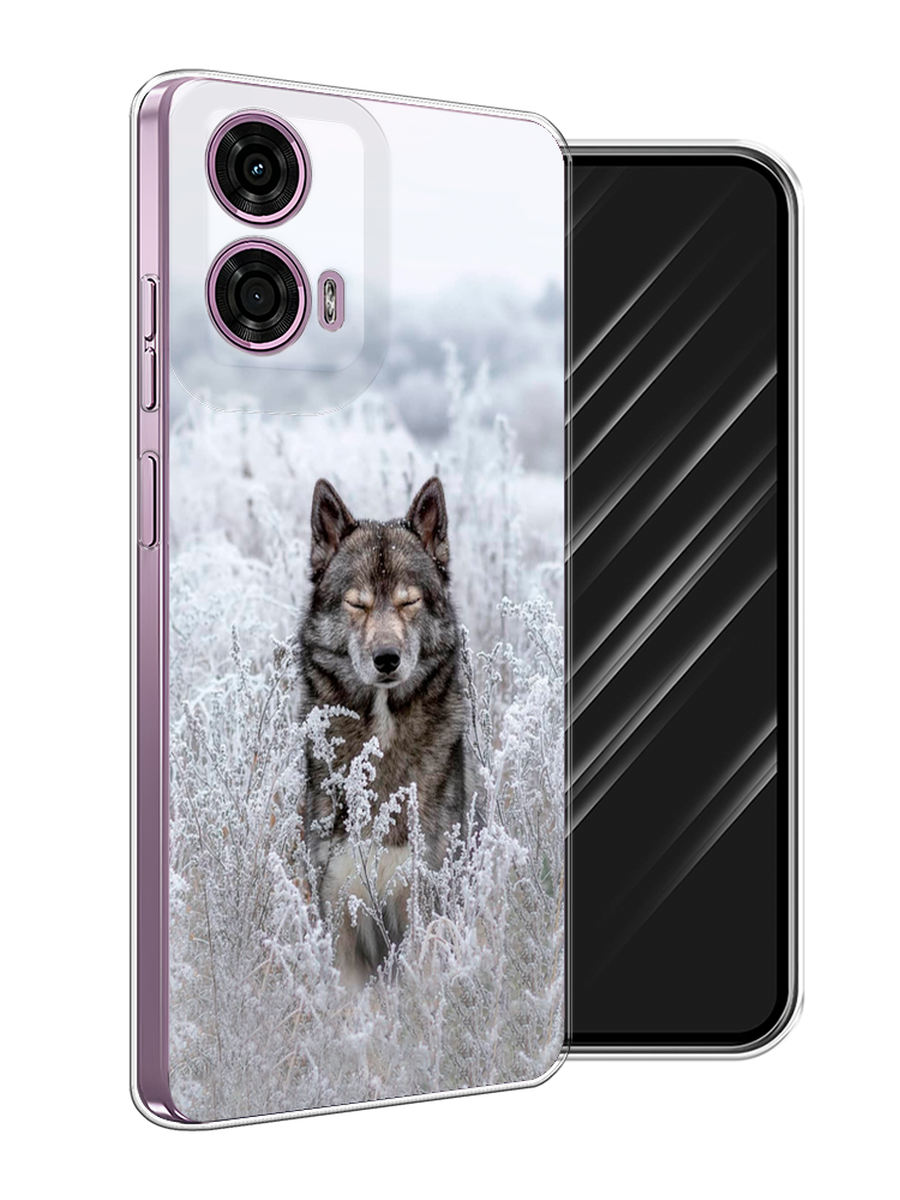 

Чехол Awog на Motorola Moto G24 "Волк в поле", Белый;черный, 243850-1