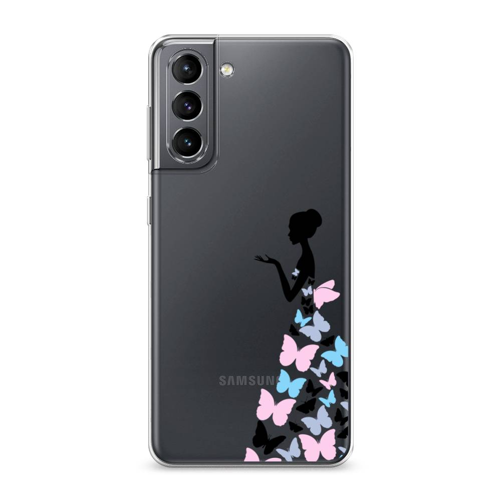 

Чехол Awog на Samsung Galaxy S21 / Самсунг S21 "Платье из бабочек", Белый;розовый, 2101850-1