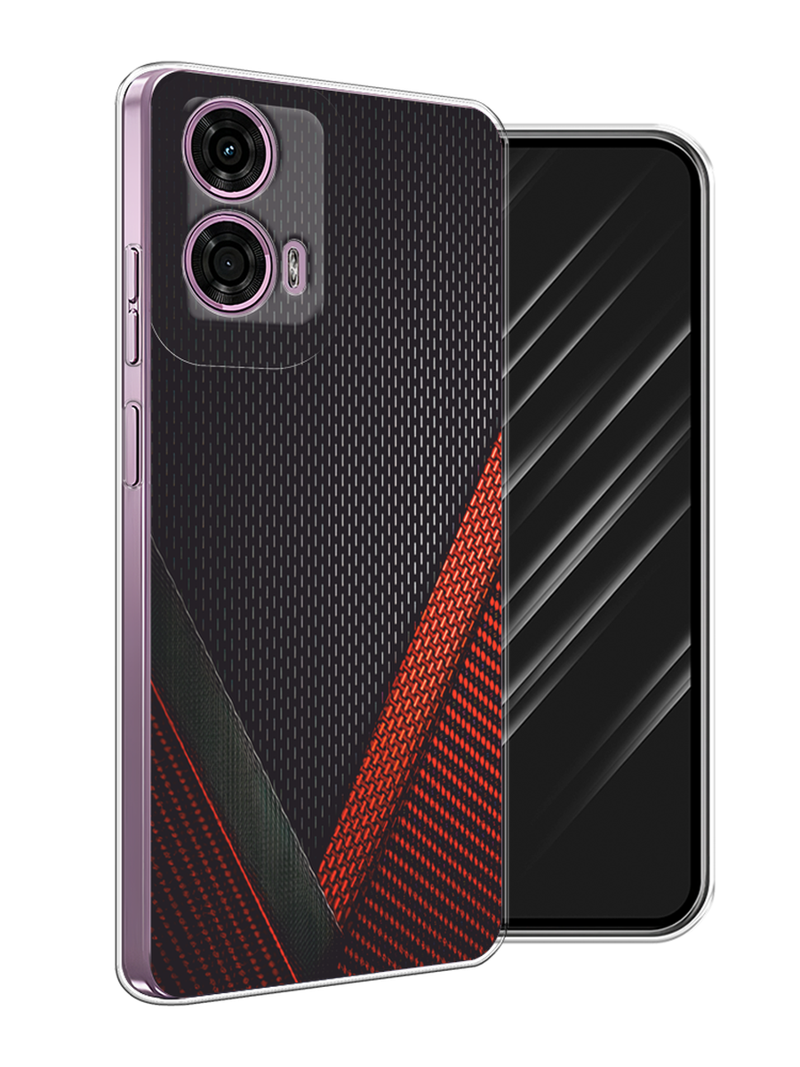 

Чехол Awog на Motorola Moto G24 "Красный карбон", Черный;красный, 243850-1