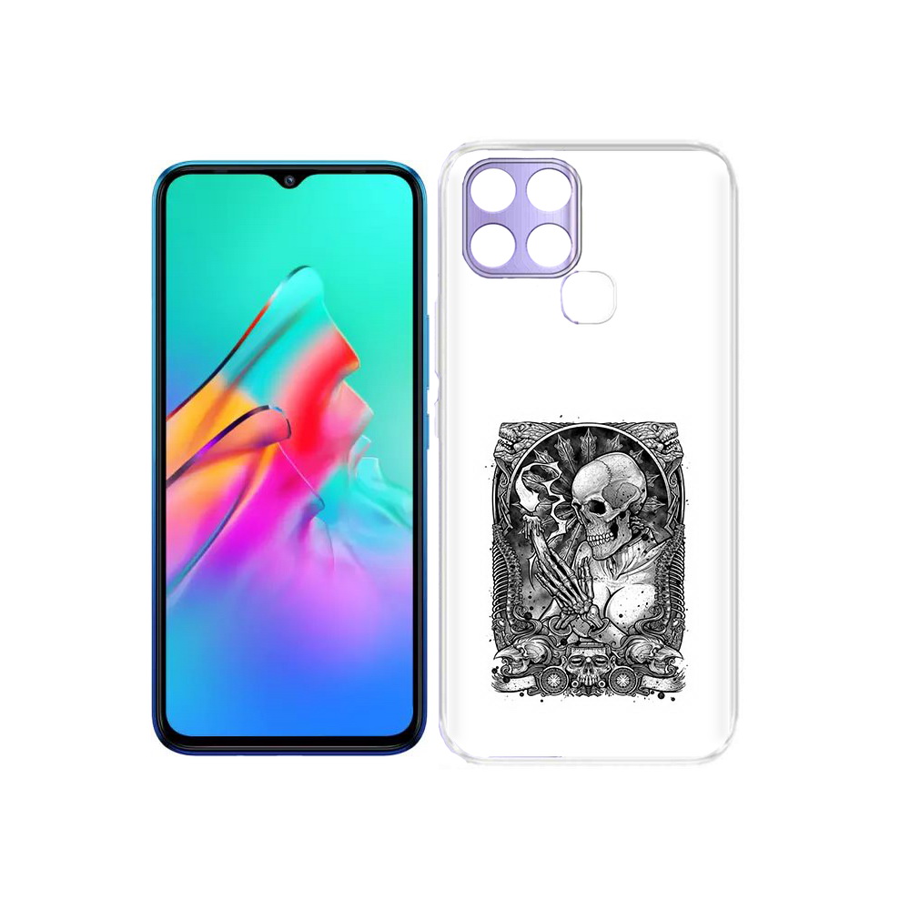 

Чехол MyPads Tocco для Infinix Smart 6 девушка скелет, Прозрачный, Tocco