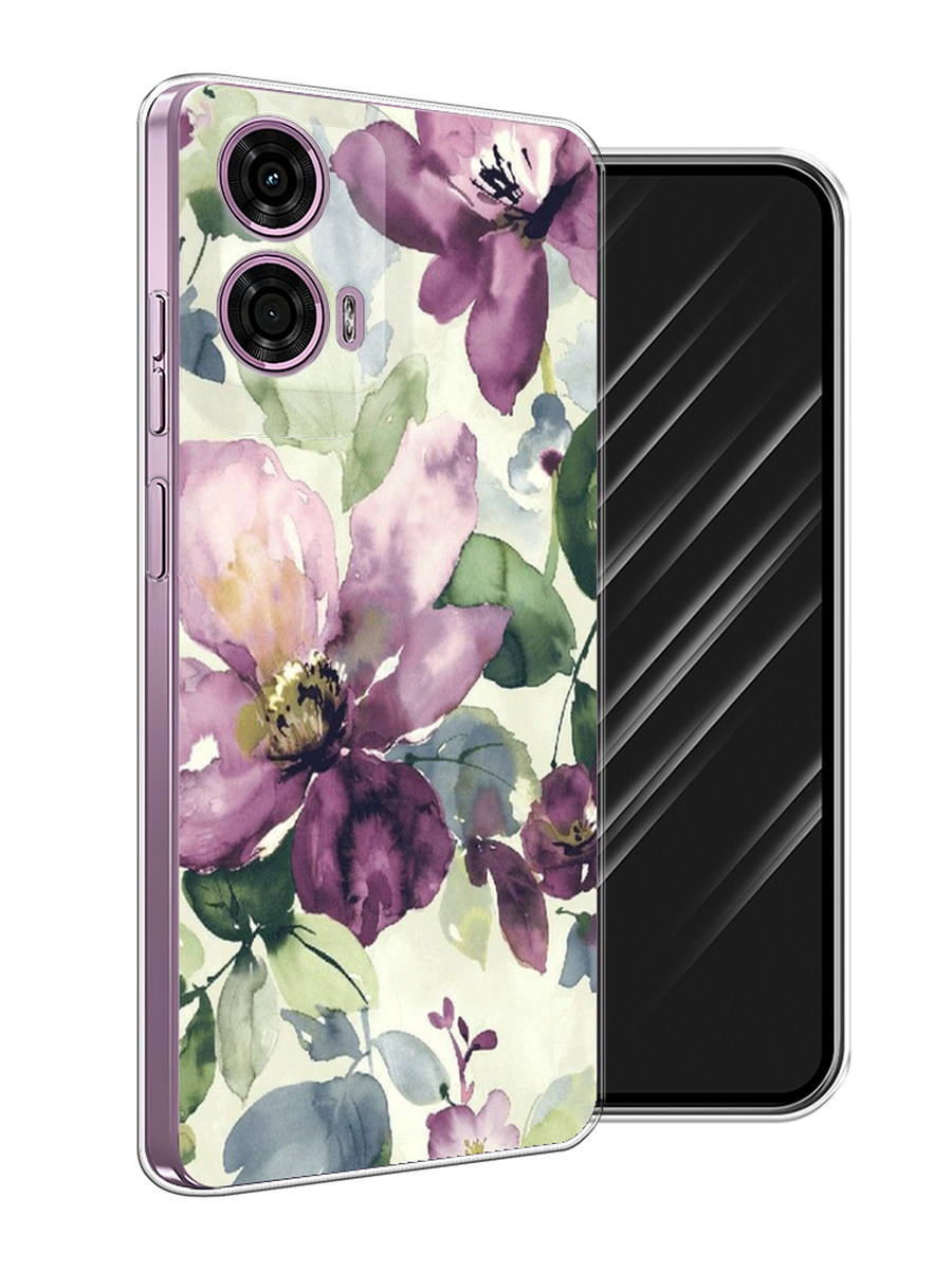 

Чехол Awog на Motorola Moto G24 "Сиреневые цветы-акварель", Фиолетовый, 243850-1