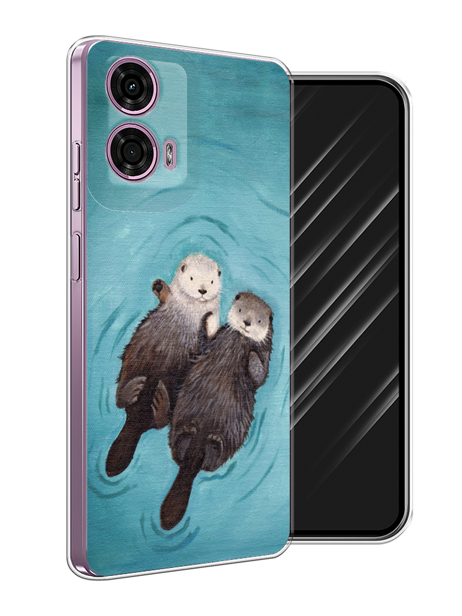 

Чехол Awog на Motorola Moto G24 "Парочка бобров", Голубой, 243850-1