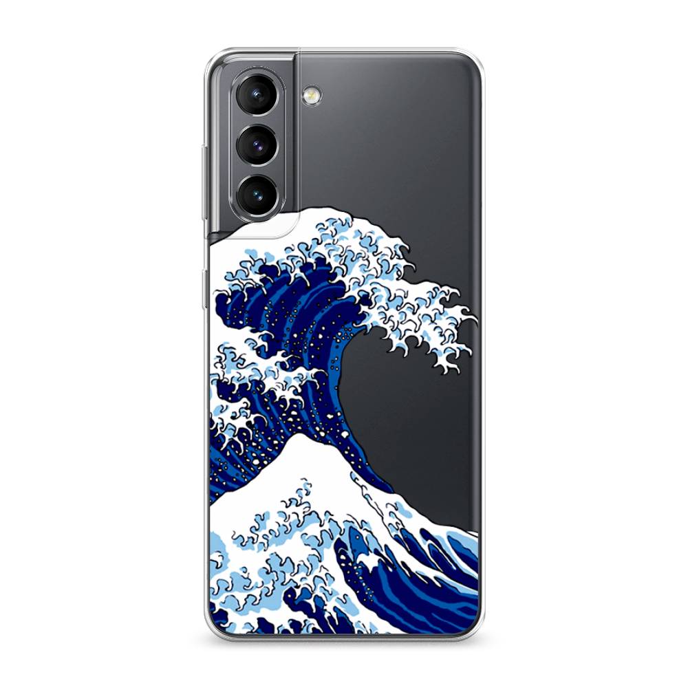 

Чехол Awog на Samsung Galaxy S21 / Самсунг S21 "Волна в Канагаве", Синий;белый, 2101850-4
