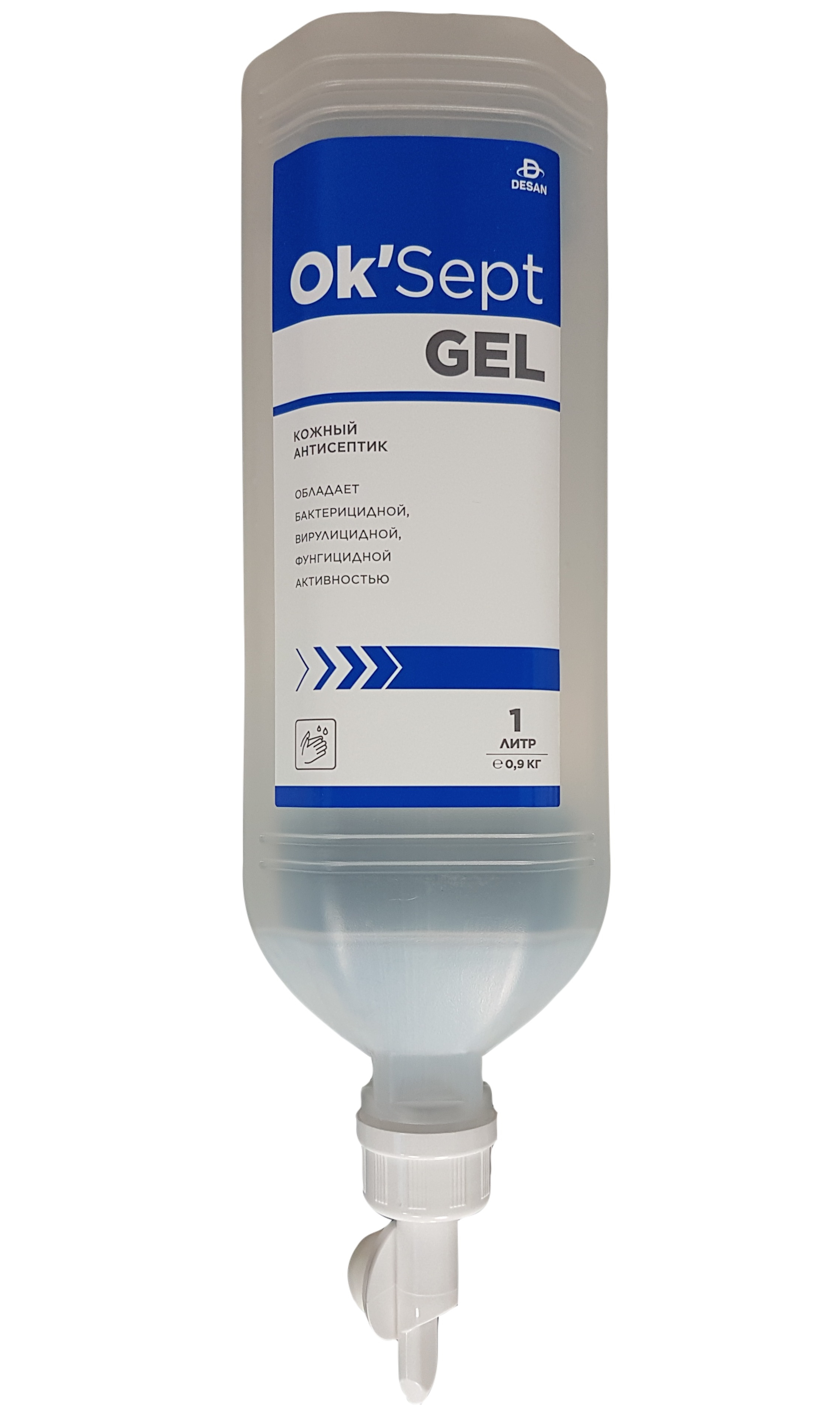 Антисептическое средство OK’Sept gel (ОК'Септ гель) 1 литр диспенсопак антисептическое средство окрашенный ok sept ок септ 1 литр