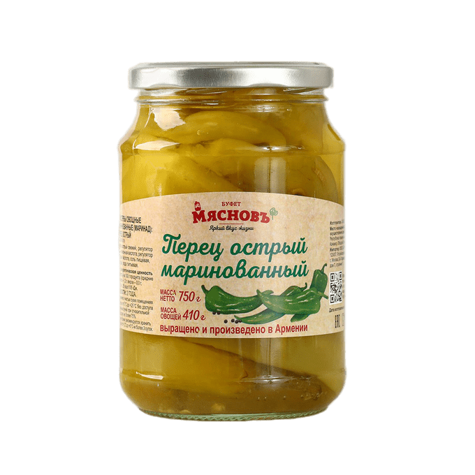 

Перец острый МясновЪ БУФЕТ маринованный 750 г
