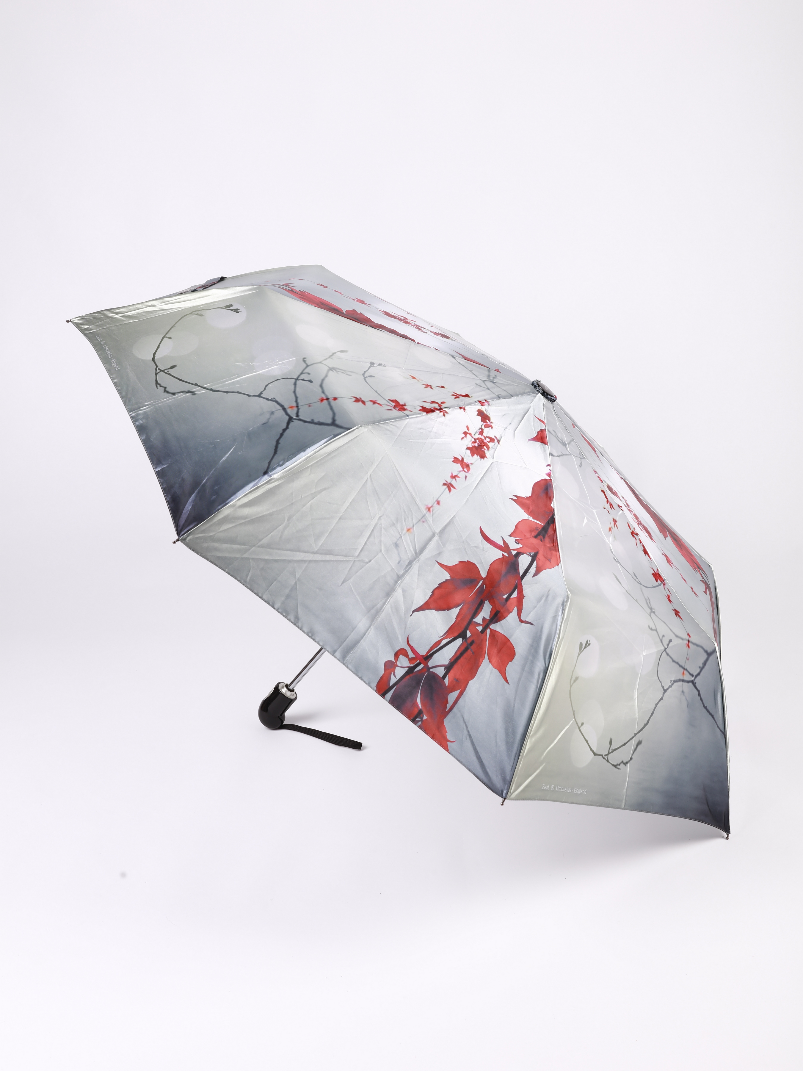 Зонт женский ZEST 83744 серебристо-красный