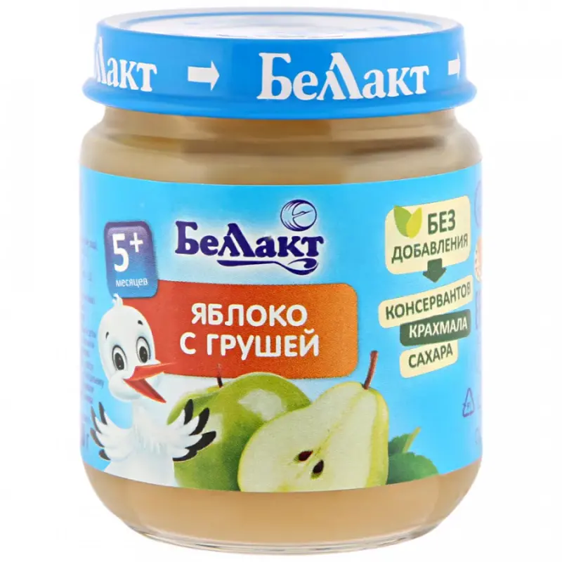 

Пюре Беллакт из яблок и груш 100гр. 1 шт., из яблок и груш
