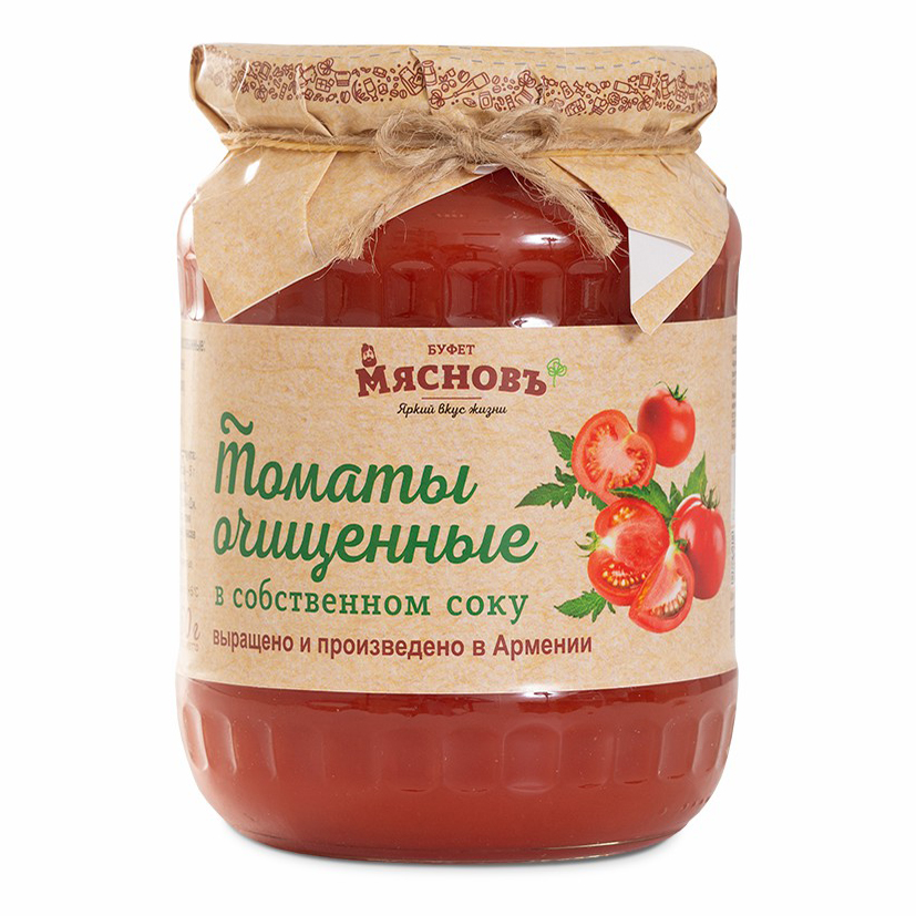

Томаты очищенные в собственном соку МясновЪ БУФЕТ 750 г