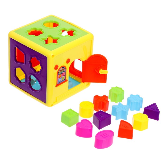Развивающая игрушка сортер-каталка «Домик», цвета МИКС развивающая игрушка сортер каталка домик а микс