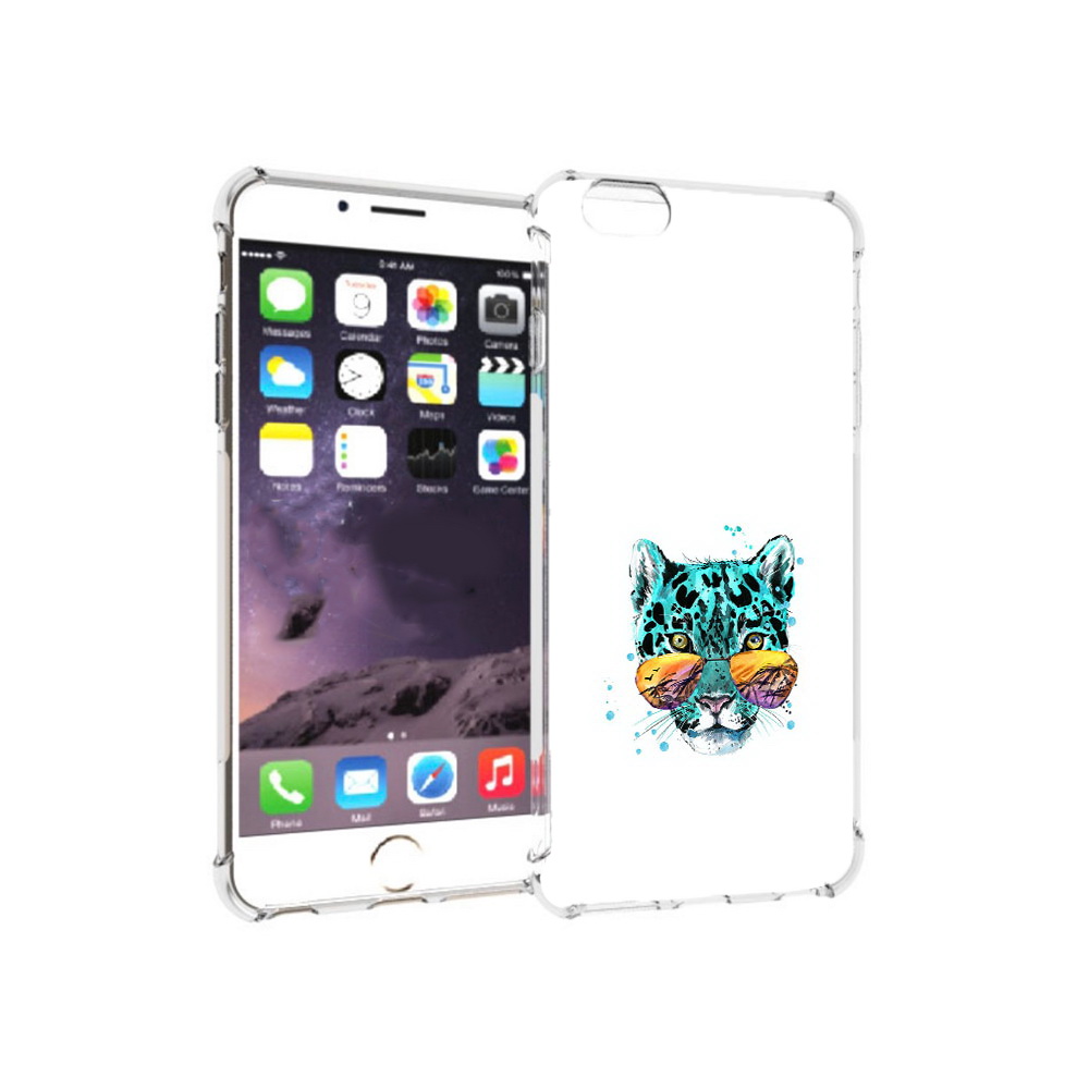 

Чехол MyPads Tocco для Apple iPhone 6 Plus голубой лео, Прозрачный, Tocco