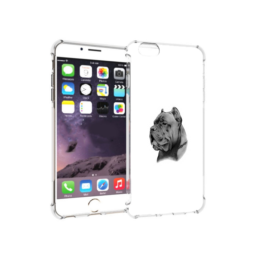 

Чехол MyPads Tocco для Apple iPhone 6 Plus грозный бульдог, Прозрачный, Tocco