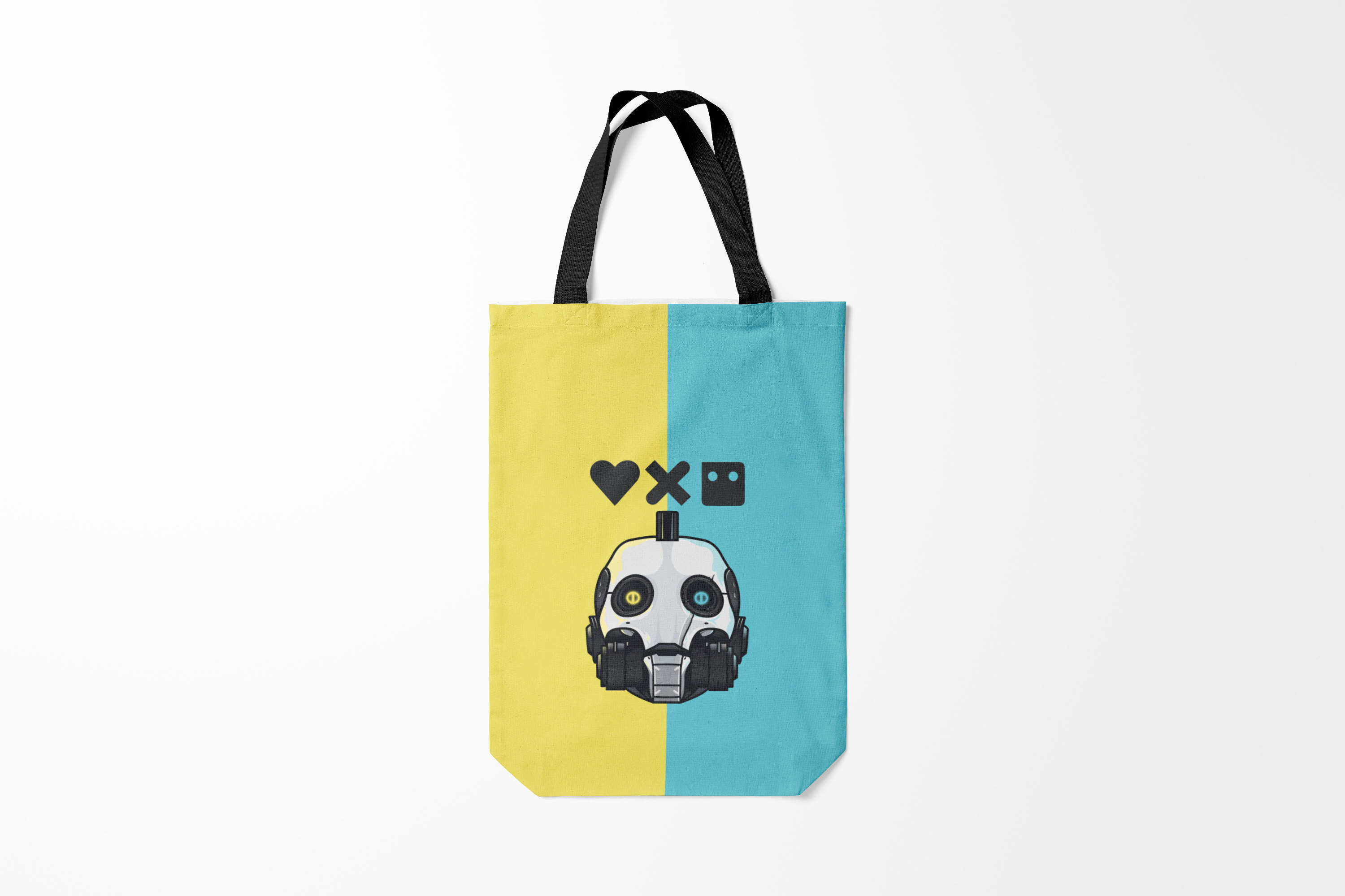 

Сумка шoппер унисекс Burnettie Love Death and Robots XBOT 4000 Z, желтый; голубой, Love Death and Robots XBOT 4000 Z