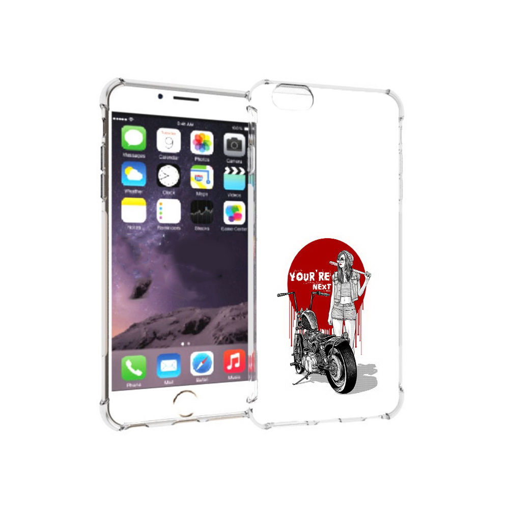 Чехол MyPads Tocco для Apple iPhone 6 Plus девушка с мотоциклом