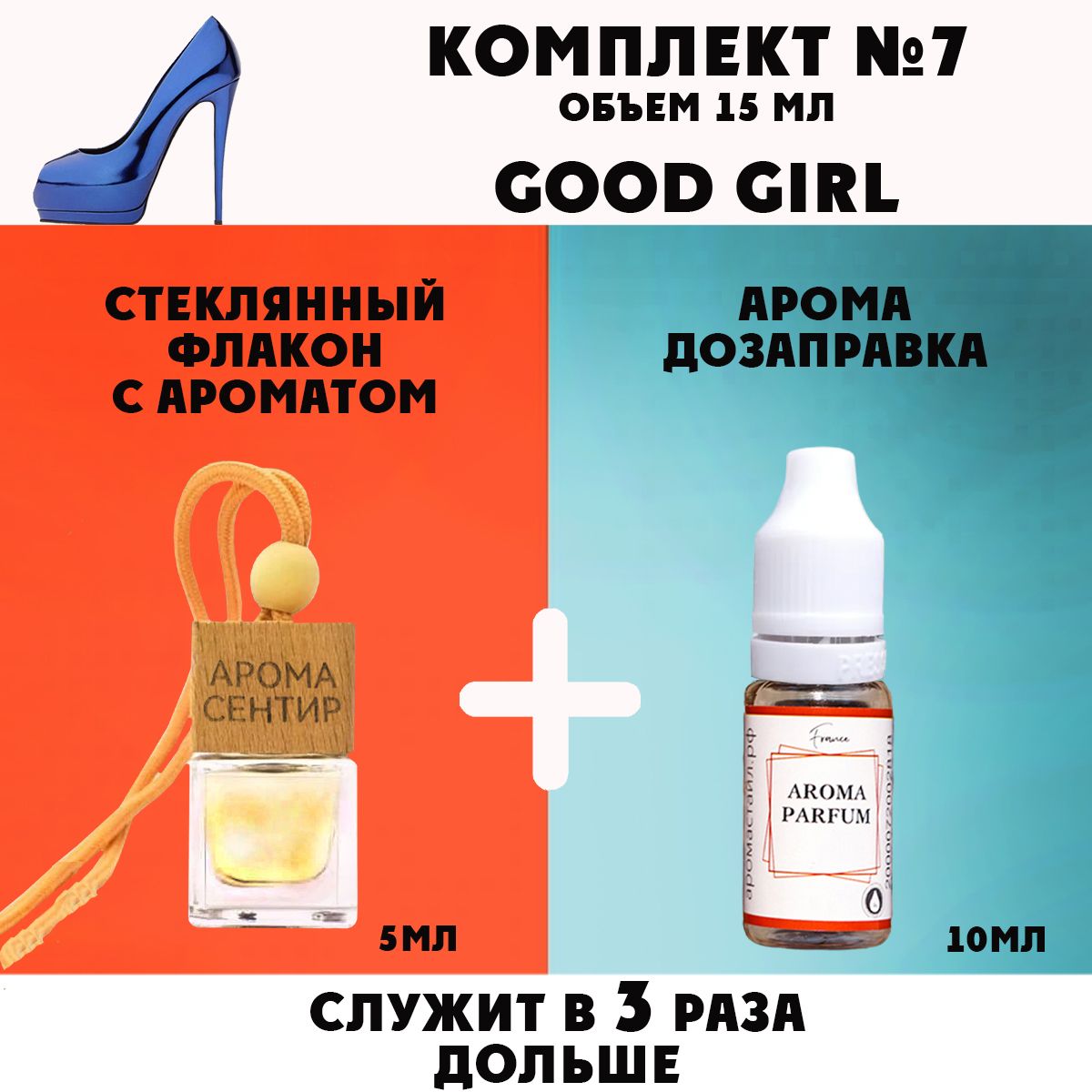 

Автомобильный ароматизатор Аромастайл флакон с деревянной крышкой и заправка Good Girl
