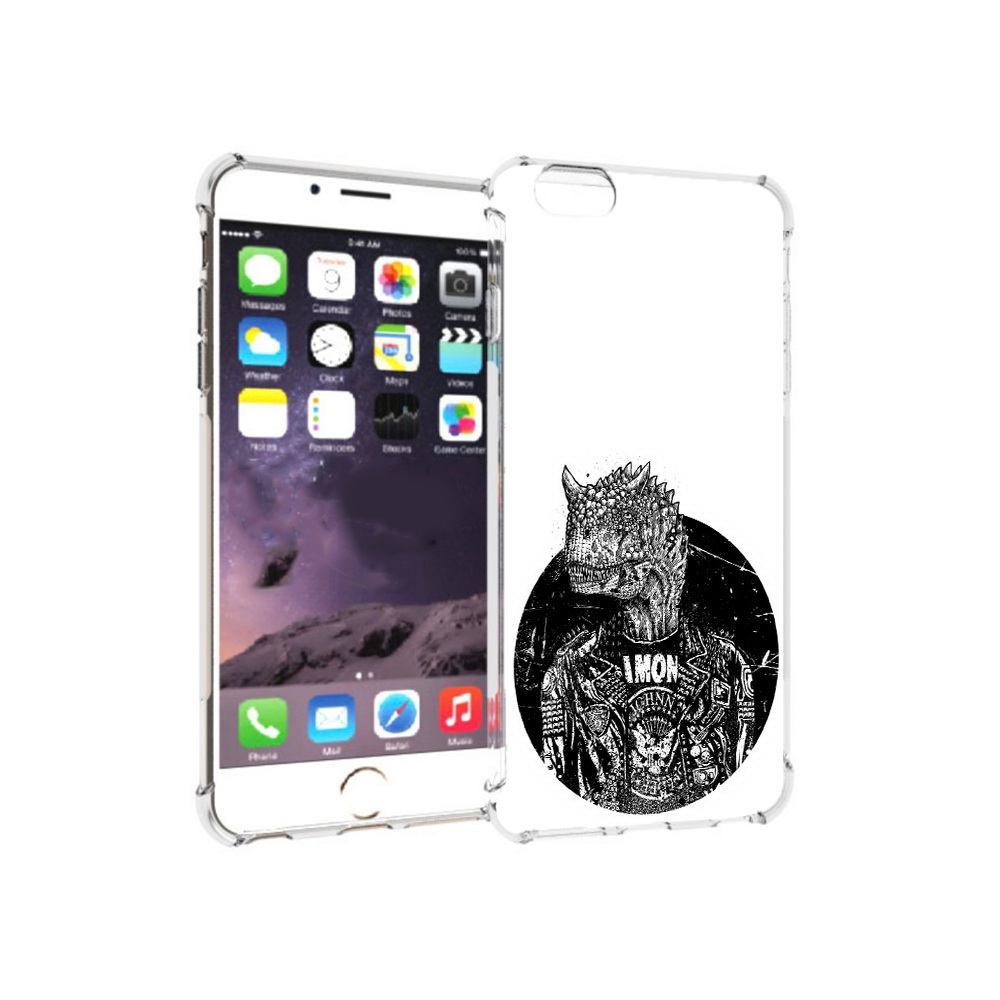 

Чехол MyPads Tocco для Apple iPhone 6 Plus динозавр в куртке, Прозрачный, Tocco