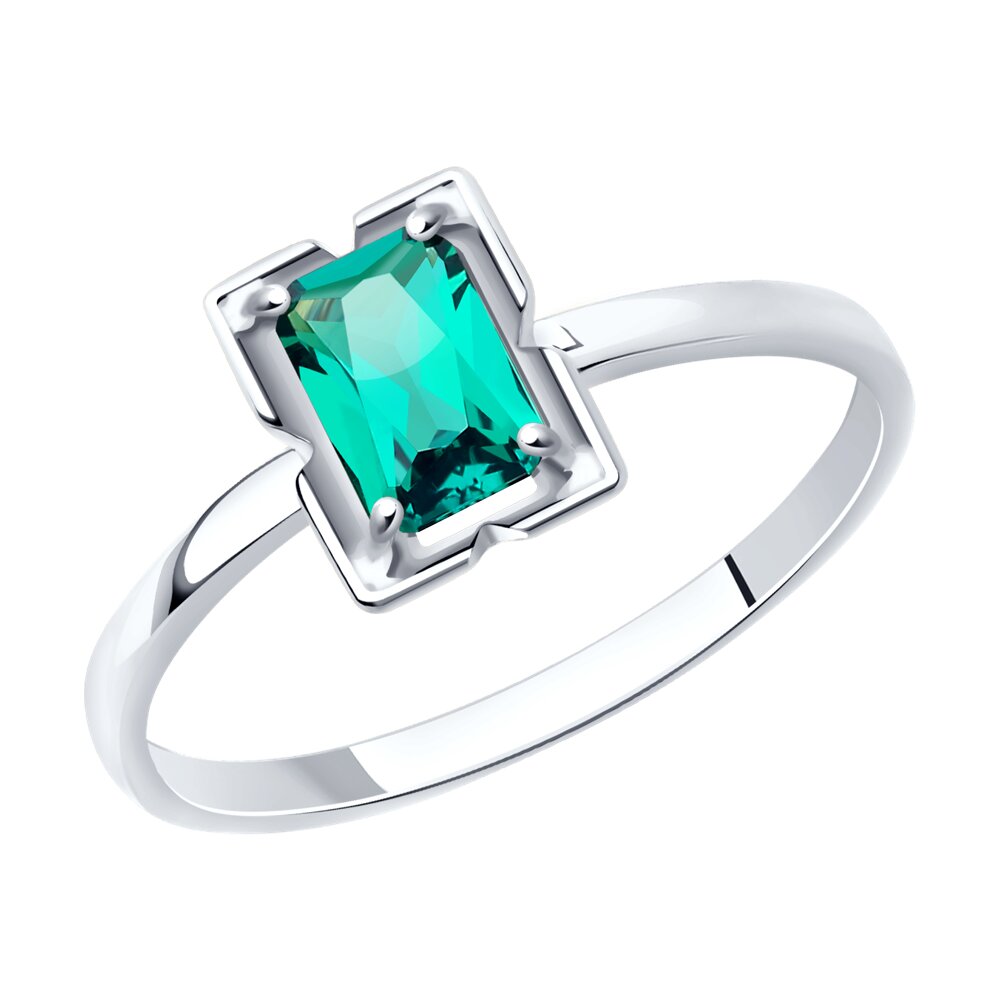 

Кольцо из белого золота р. , SOKOLOV 716501-3, изумруд искусственный, 716501-3