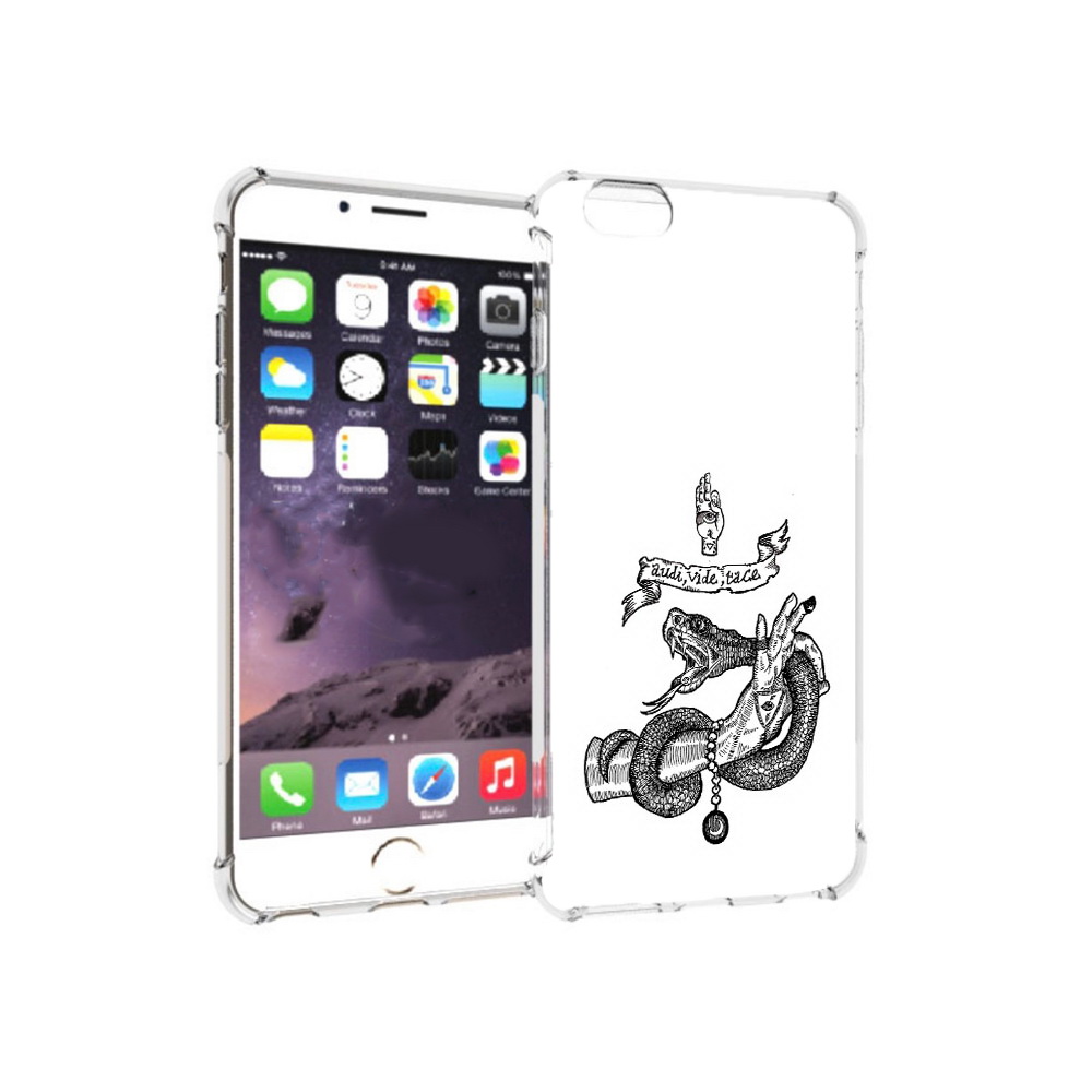 

Чехол MyPads Tocco для Apple iPhone 6 Plus змея на руке рисунок, Прозрачный, Tocco