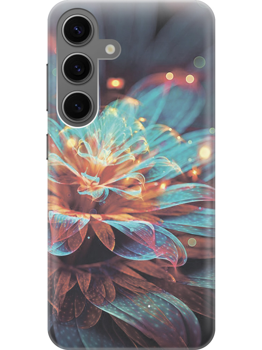 

Силиконовый чехол на Samsung Galaxy S24 с рисунком "Магический цветок", Голубой;красный;черный, 20011912