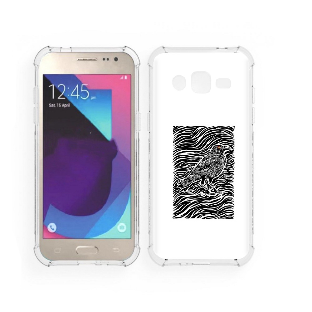 

Чехол MyPads Tocco для Samsung Galaxy J2 ворон в абстракции (PT226924.572.272), Прозрачный, Tocco