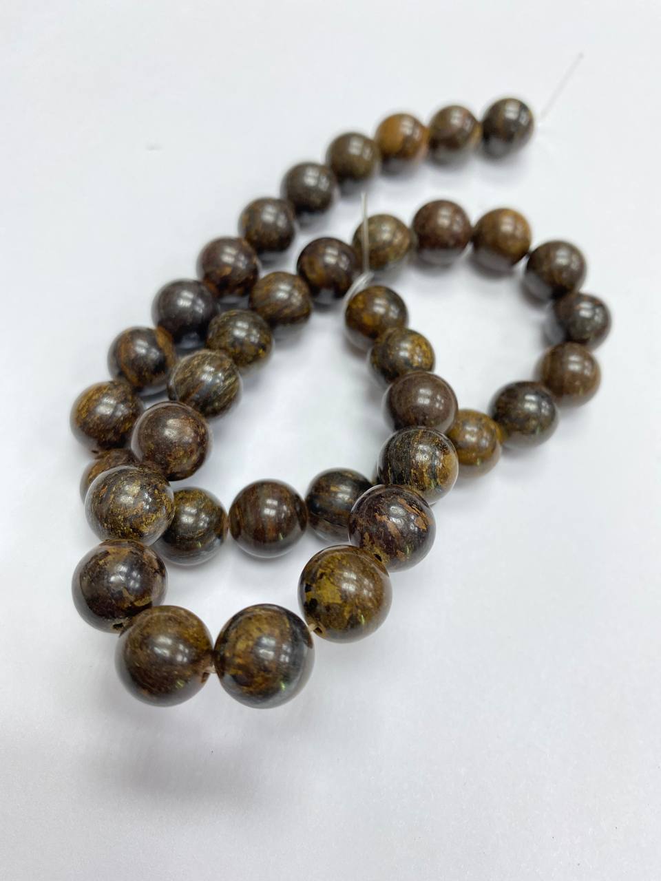 

Бусины Бронзит 10 мм, длина нити 38 см, 37 бусин, Коричневый, beads39