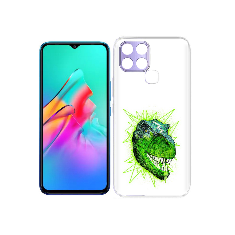 

Чехол MyPads Tocco для Infinix Smart 6 зеленый динозавр, Прозрачный, Tocco