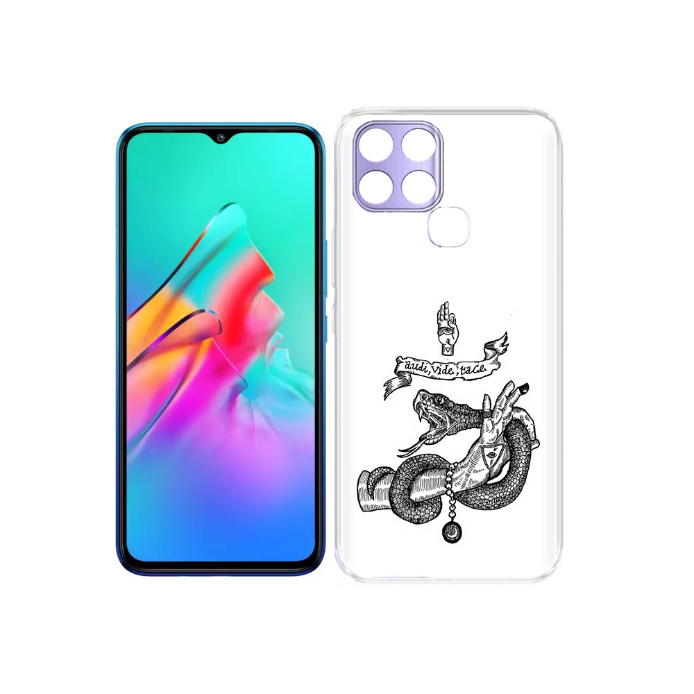 

Чехол MyPads Tocco для Infinix Smart 6 змея на руке рисунок, Прозрачный, Tocco
