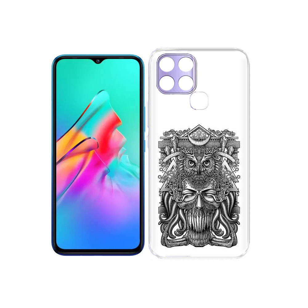 

Чехол MyPads Tocco для Infinix Smart 6 зубастая сова, Прозрачный, Tocco