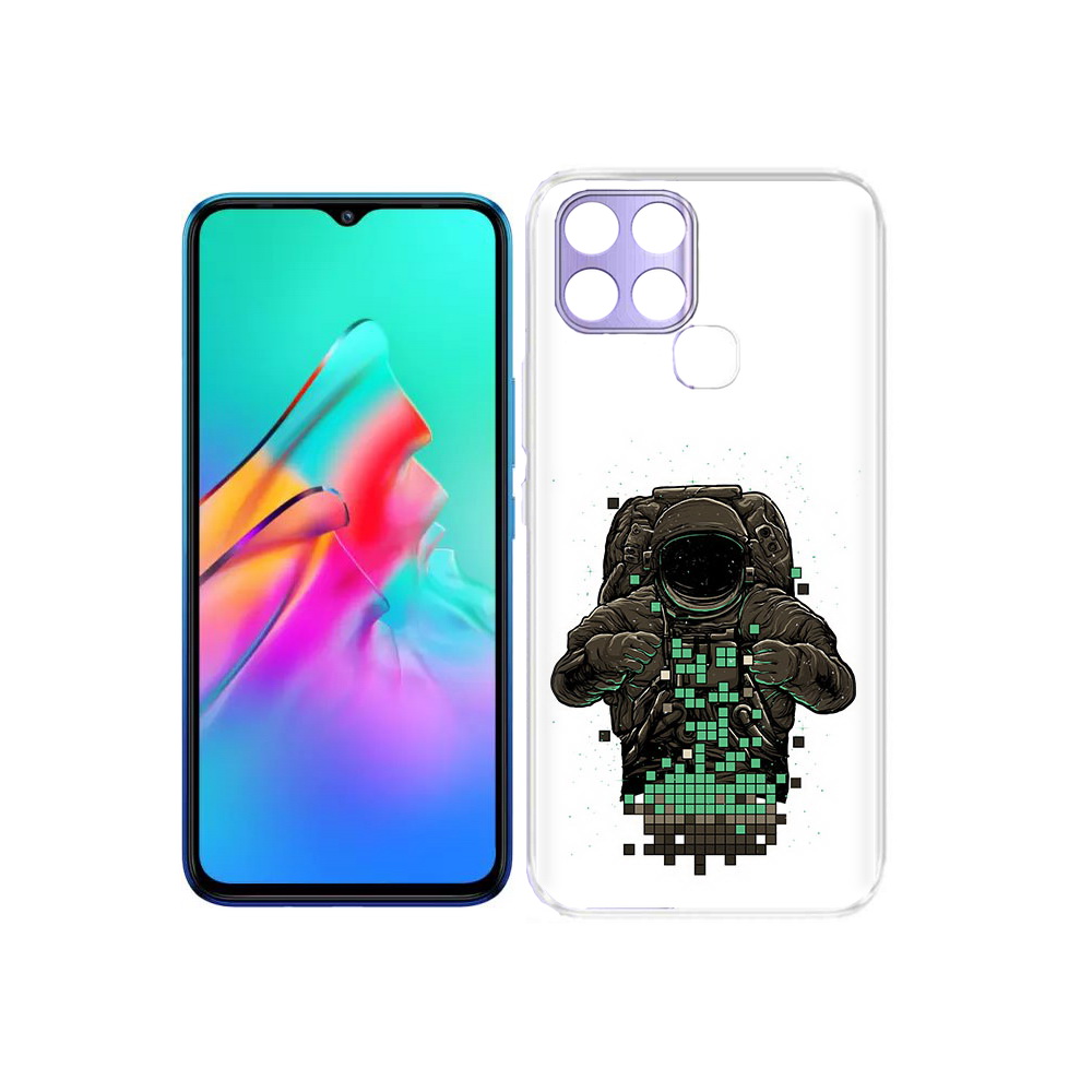 

Чехол MyPads Tocco для Infinix Smart 6 космонавт с пикселями, Прозрачный, Tocco
