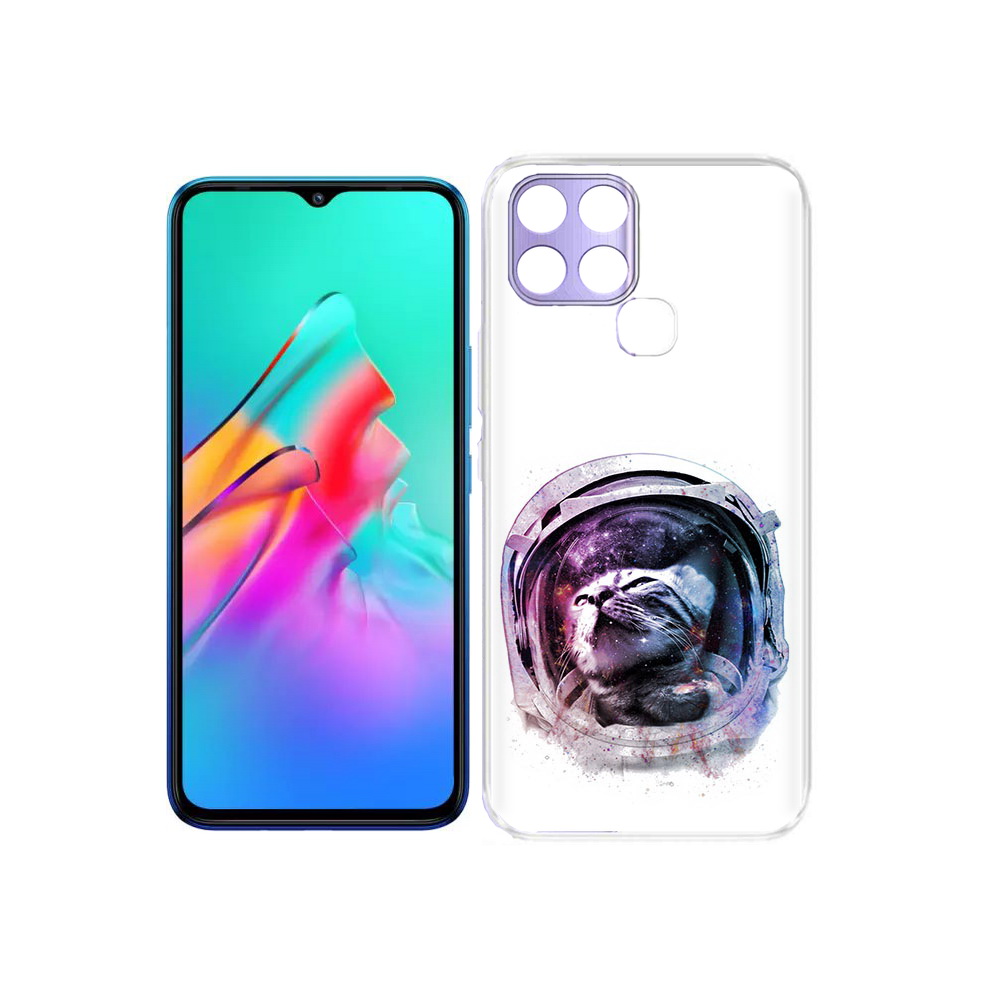 

Чехол MyPads Tocco для Infinix Smart 6 кот в шлеме, Прозрачный, Tocco