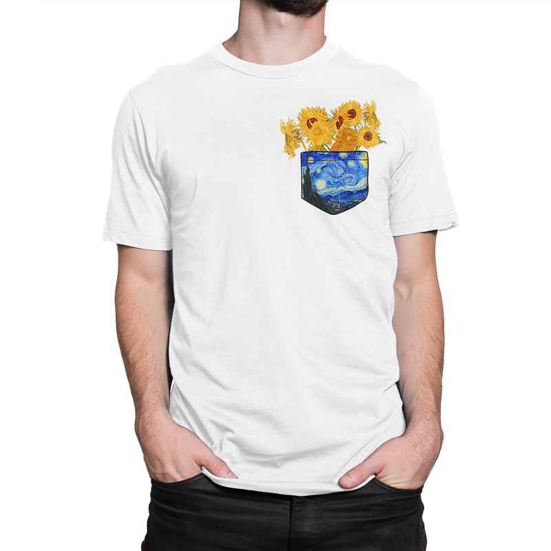 

Футболка мужская Dream Shirts Подсолнухи в Кармашке - Ван Гог белая XL, Белый, Подсолнухи в Кармашке - Ван Гог