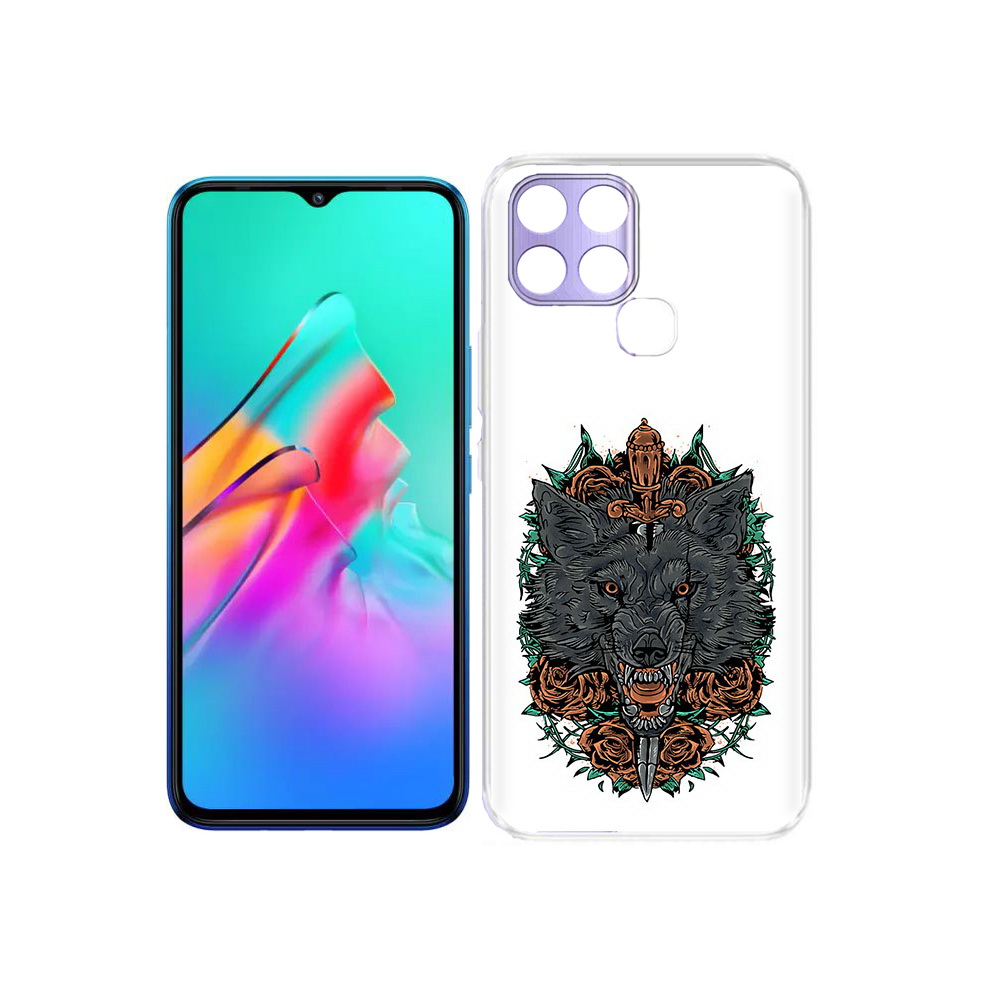 

Чехол MyPads Tocco для Infinix Smart 6 красивый злой волк, Прозрачный, Tocco