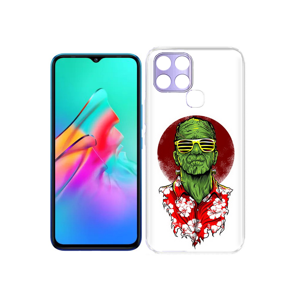 

Чехол MyPads Tocco для Infinix Smart 6 крутой зеленый мужчина в очках, Прозрачный, Tocco