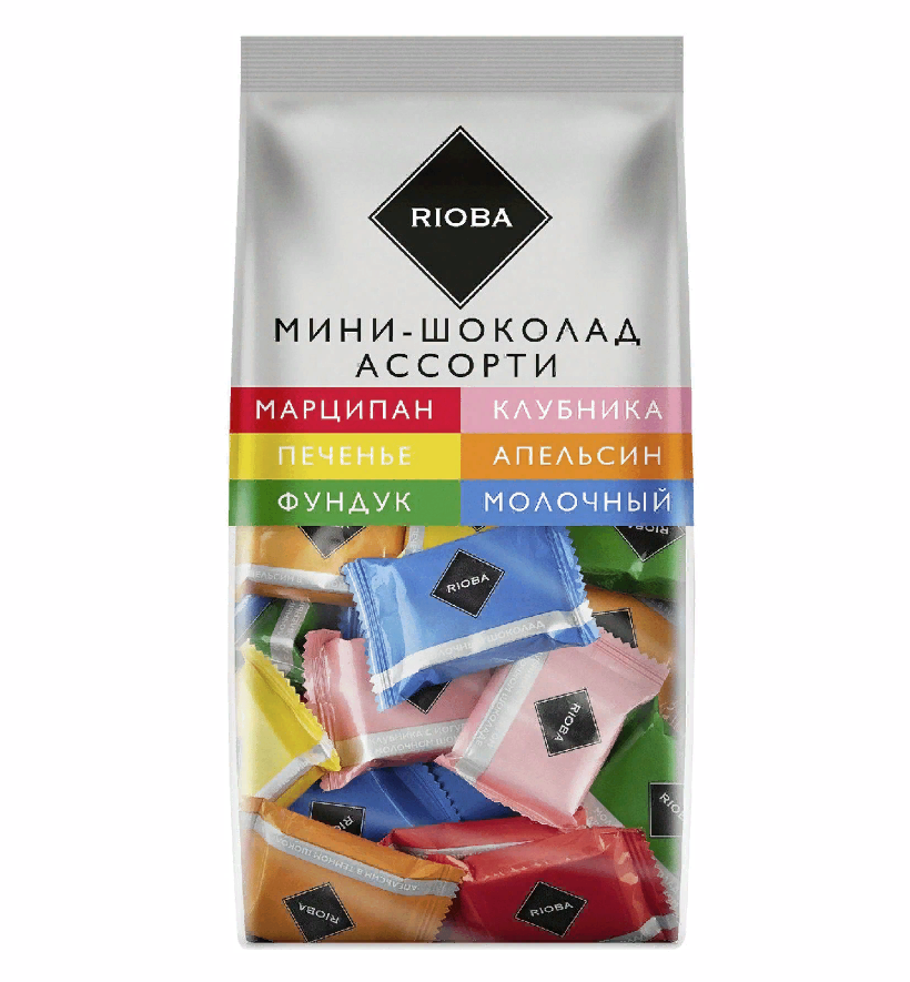 Шоколад порционный RIOBA Ассорти 4 вкуса, 800 г