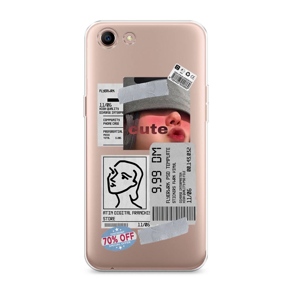 

Чехол для Oppo A83 "Cute girl collage", Розовый;серый;голубой, 250150-6