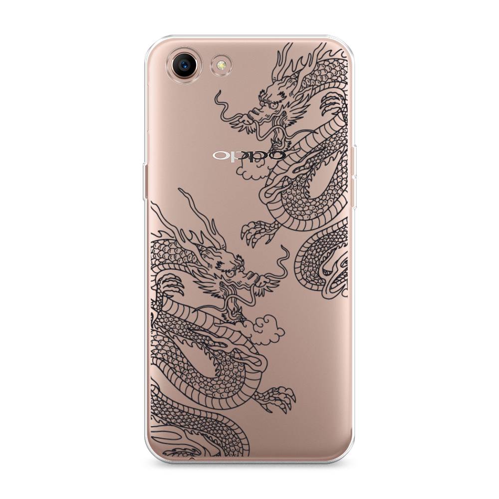 

Чехол для Oppo A83 "Два китайских дракона", Серый;черный, 250150-1