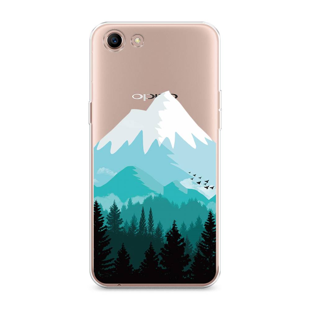 

Чехол для Oppo A83 "Синяя снежная гора", Белый;голубой, 250150-2