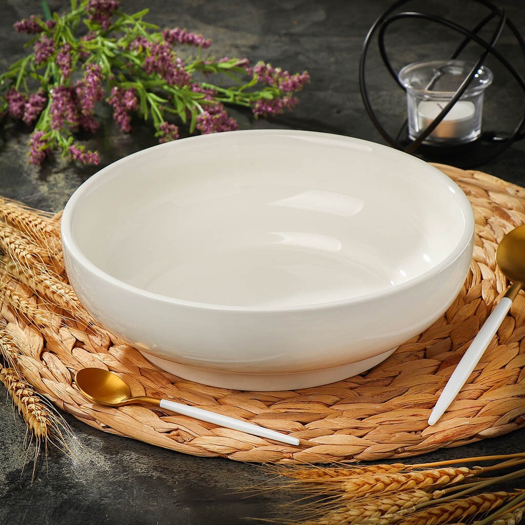 

Салатник керамика круглый 23 см Грейс Daniks Y6-6008, Белый