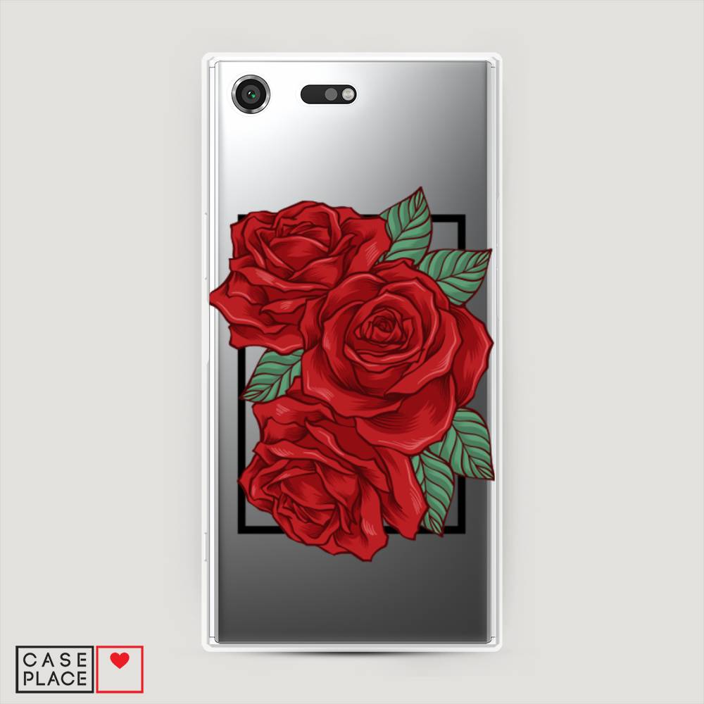 

Чехол на Sony Xperia XZ Premium "Три алые розы", Красный, 52450-2