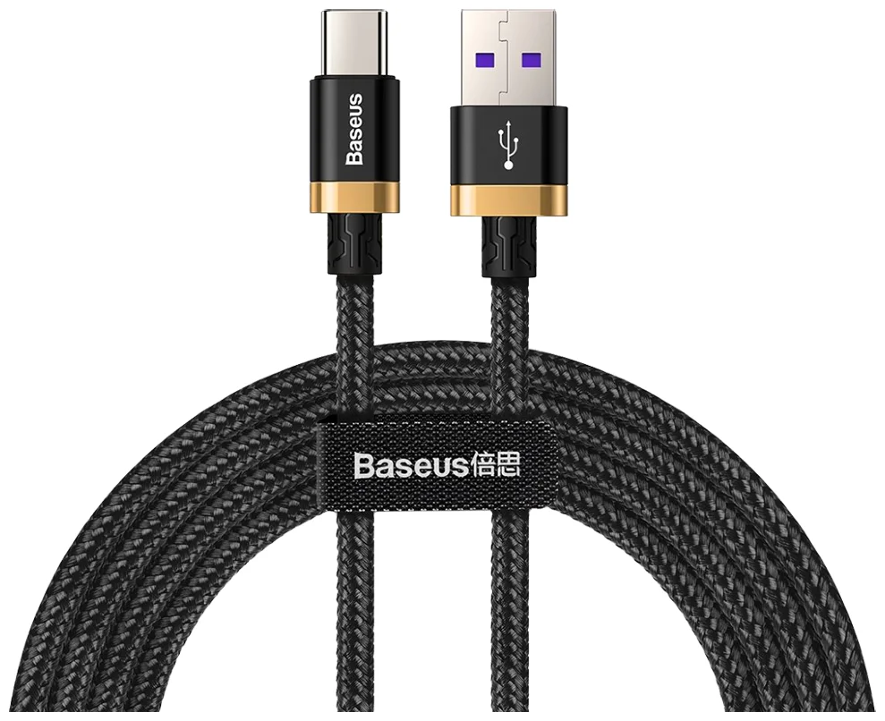 

Кабель Baseus USB - USB Type-C 2 м, черный/золотистый (CATZH-BV1)