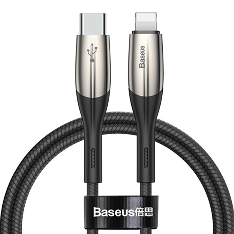 

Кабель Baseus Horizontal USB-C - Lightning 1 м, черный/серебристый (CATLSP-01)