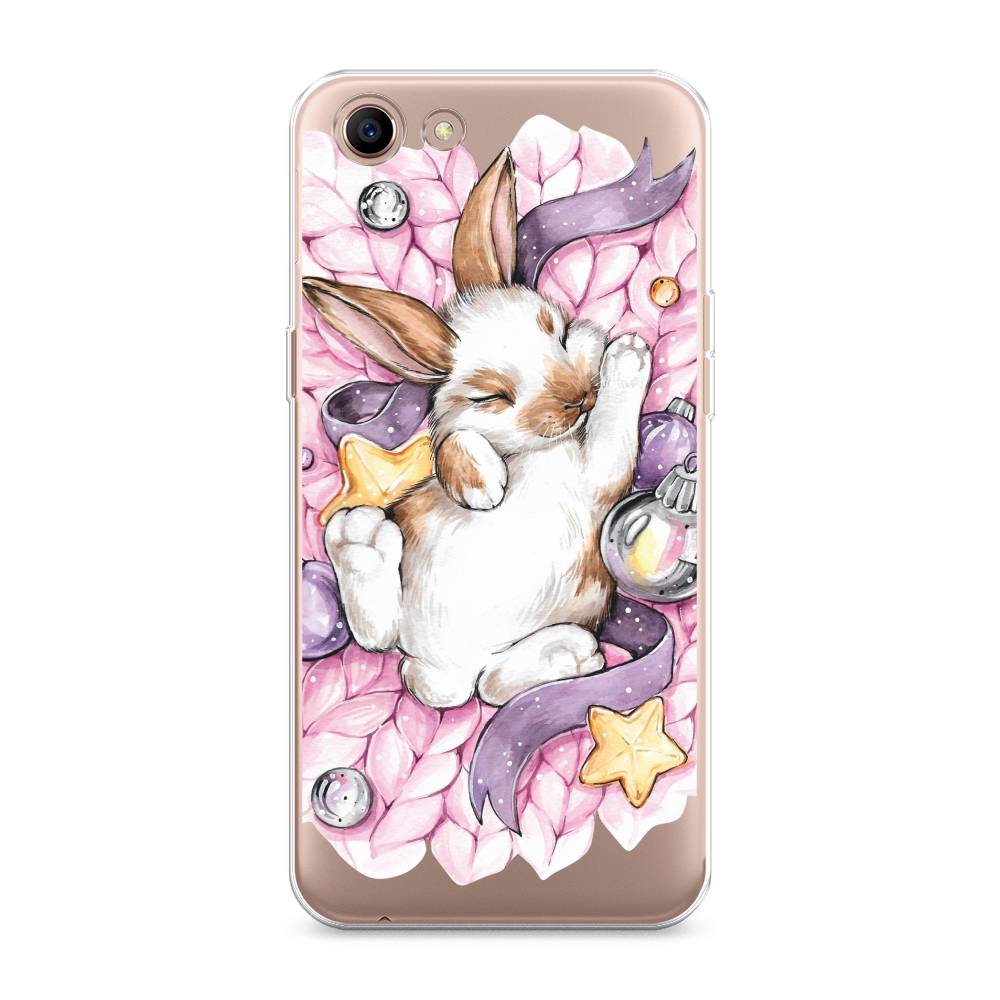 

Чехол для Oppo A83 "Кролик спит", Розовый;белый, 250150-5