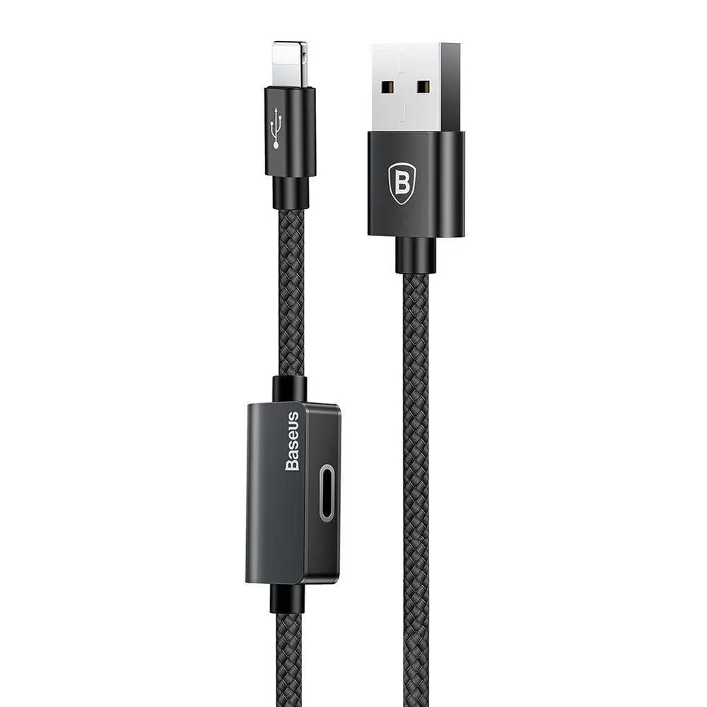 фото Кабель baseus music series usb - lightning/lightning 1 м, черный calyu-01
